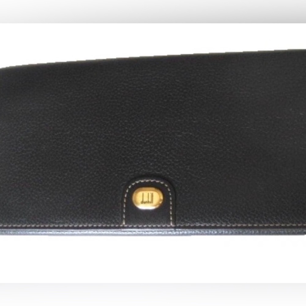 Dunhill Black Leather Continental Wallet with Gold Accent